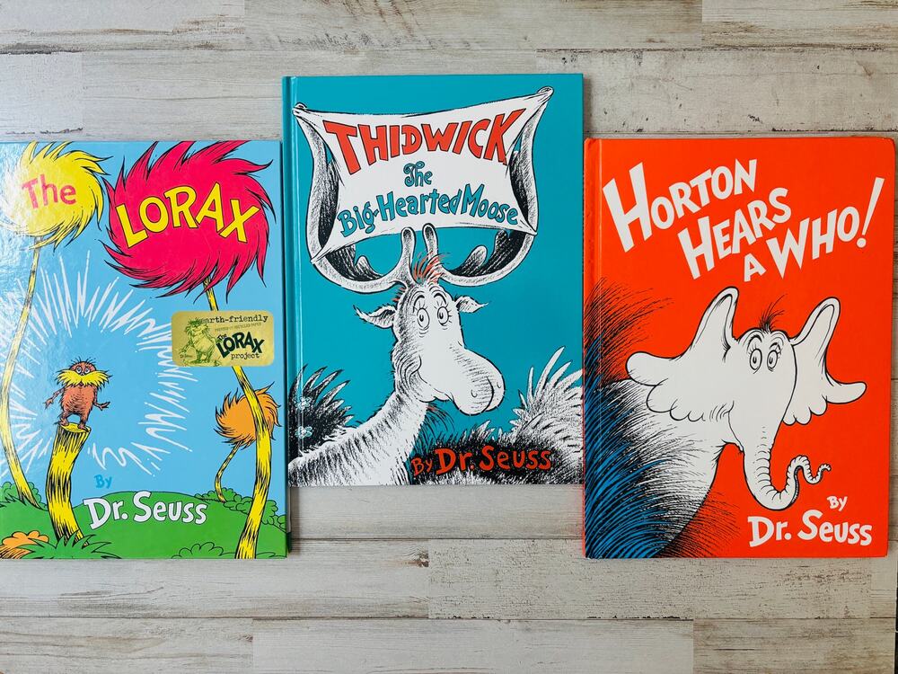 Lot of 3 Dr. Seuss Hardback Books Horton EUC